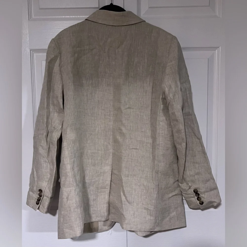 Women's BR Banana Republic Linen Natural Beige Suit